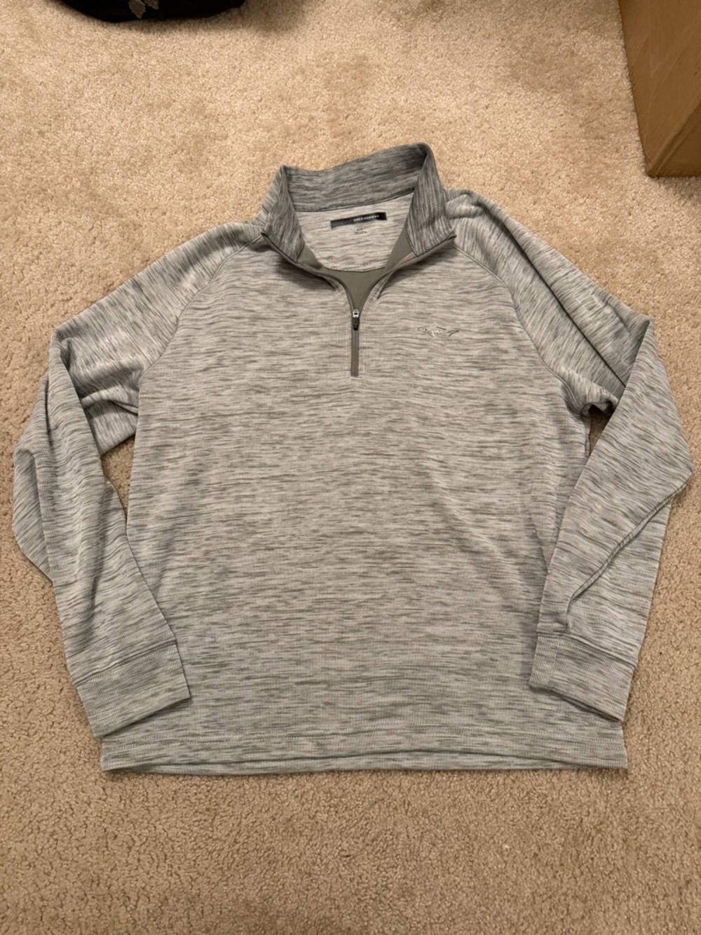 Greg Norman 1/4 Zip Pullover Mens Medium Grey Performance Athletic Golf Top